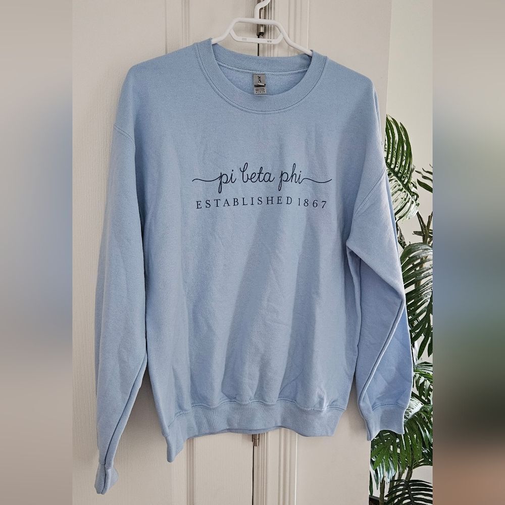 Pi Beta Phi Gildan Light Blue Crewneck Sweater